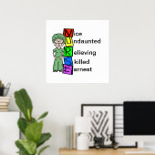 Vrouw chirurgische NURSE Acronymn Poster aanpassen (Thuiskantoor)