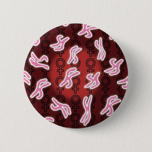 Vrouw chromosomenwetenschap ronde button 5,7 cm (Voorkant)