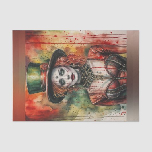 Vrouw Circus Ring Leader Decoupage Papier (Voorkant)