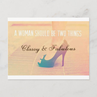 Vrouw Citaat - Classy & Fabulous Briefkaart