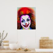  vrouw Clown AI Art Poster (Keuken)