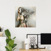 Vrouw Cyborg Vrouw AI Kunst Poster (Thuiskantoor)