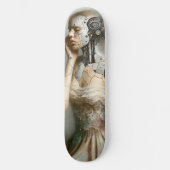 Vrouw Cyborg Vrouw AI Kunst Skateboard (Voorkant)