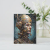 Vrouw Cyborg Woman Science Fiction Briefkaart (Staand voorkant)