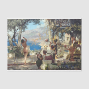 Vrouw dansen onder dolken tissuepapier