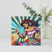  vrouw dansen salsa Pop kunst (Staand voorkant)