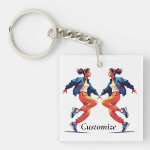 Vrouw danser Hip Hop Thunder_Cove Sleutelhanger