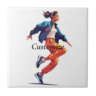 Vrouw danser Hip Hop Thunder_Cove Tegeltje