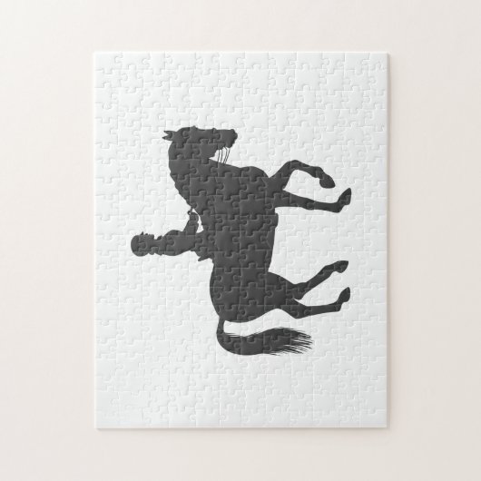 vrouw dat paard rijdt - Kies achtergrondkleur Legpuzzel (Verticaal)
