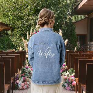 Vrouw de Bruid Mevrouw Huwelijk Denim Jacket