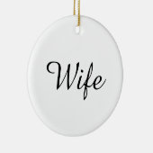 Vrouw Definitie Zwart-wit Chic Script Keramisch Ornament (Rechts)