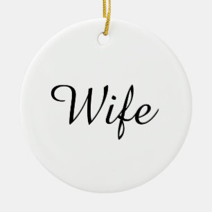 Vrouw Definitie Zwart-wit Chic Script Keramisch Ornament