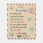 Vrouw Deken Custom Design Bruiloft Gift (Voorkant)