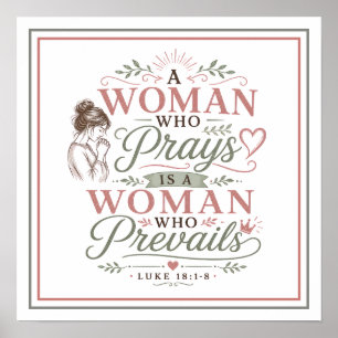 Vrouw Die Bidt Overwint Spirituele Christelijke Sp Poster