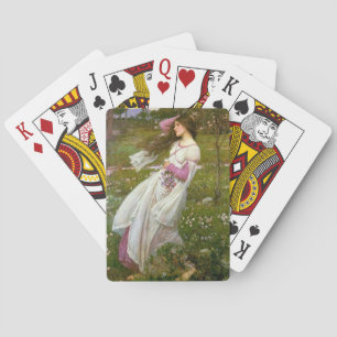 Vrouw die Bloemen in de Wind verzamelt Pokerkaarten