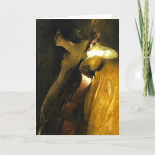 Vrouw die Cello speelt Kaart