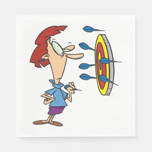 Vrouw die Darts speelt Servet (Voorkant)