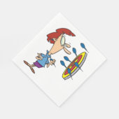 Vrouw die Darts speelt Servet (Hoek)