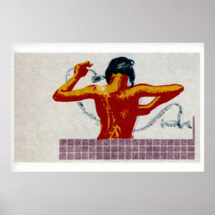 Vrouw die doucht Matchbox-kunstprint, Tsjechische Poster