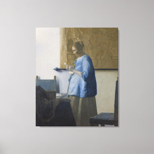 Vrouw die een Brief leest, c.1662-63 (olie op canv Canvas Afdruk