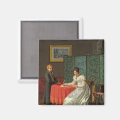 Vrouw die een brief schrijft magneet (Voorkant / Achterkant)