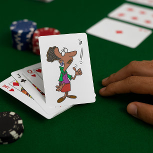 Vrouw die een munt omdraait pokerkaarten