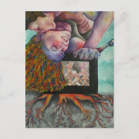 vrouw die gekust briefkaart is (Voorkant)