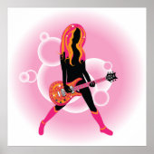 Vrouw die gitaar speelt poster (Voorkant)