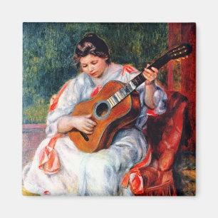 Vrouw die gitaar speelt van Pierre Renoir Magneet