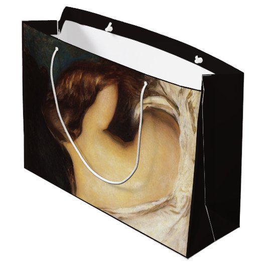 Vrouw die haar drogen (door Joseph DeCamp) Groot Cadeauzakje (Achterkant Gekanteld)