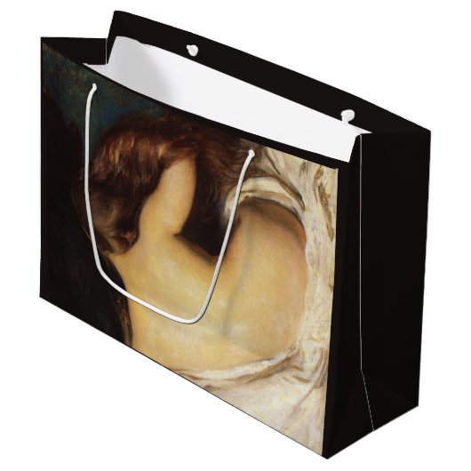 Vrouw die haar drogen (door Joseph DeCamp) Groot Cadeauzakje (Voorkant Gekanteld)