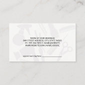 Vrouw die haar knipt | Kapper Afsprakenkaartje (Achterkant)