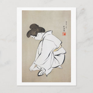 Vrouw die haar toenails snijdt, Goyō Hashiguchi Briefkaart
