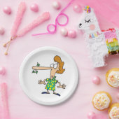 Vrouw die het leven heeft verkocht papieren bordje (Feest)