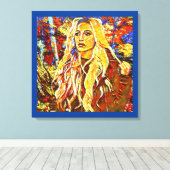 Vrouw die in Park Abstracte impressionistische kun Canvas Afdruk (Insitu (Houten vloer))