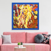 Vrouw die in Park Abstracte impressionistische kun Canvas Afdruk (Insitu (Woonkamer))