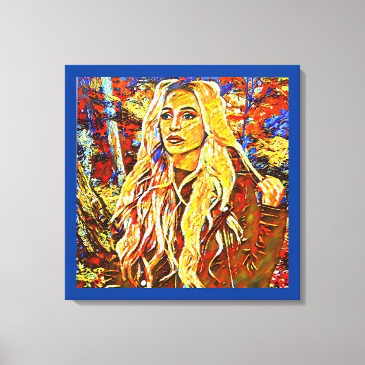 Vrouw die in Park Abstracte impressionistische kun Canvas Afdruk (Voorkant)