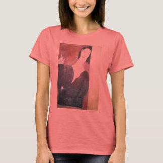 Vrouw die leunt met sigaretten t-shirt
