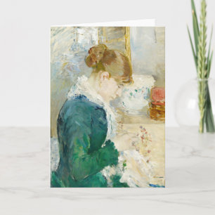 vrouw die naait Berthe Morisot Kaart