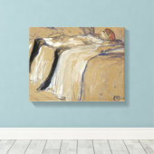 Vrouw die op haar rug ligt - Lassitude Canvas Afdruk (Insitu (Houten vloer))