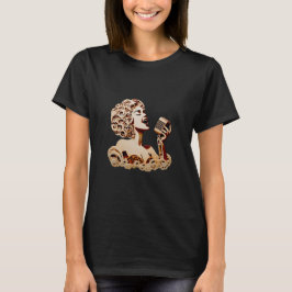 Vrouw die papier zingt, maakt muziekkunst t-shirt
