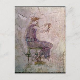 Vrouw die Perfume in een Filiaal giet Briefkaart