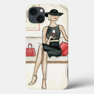 Vrouw die Rode Wijn drink iPhone 13 Hoesje
