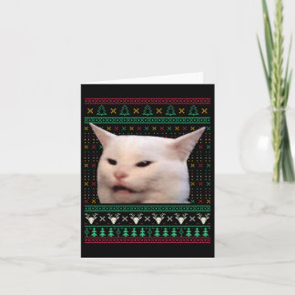 Vrouw die schreeuwt tegen een kat Lelijke X-mas Tr Kaart