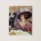  vrouw die sigaret rookt Drink champagne Legpuzzel (Verticaal)