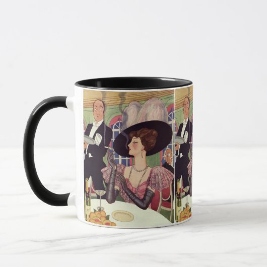  vrouw die sigaret rookt Drink champagne Mok (Links)