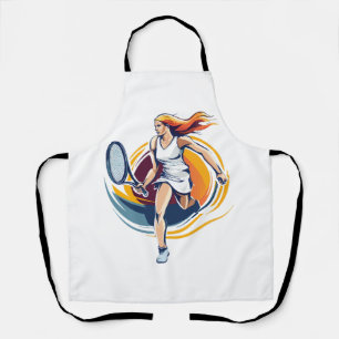 vrouw die tennis speelt schort