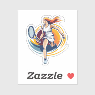 vrouw die tennis speelt sticker