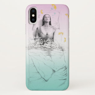 Vrouw die wakker wordt en zwemt Voorbijgaande kleu iPhone X Hoesje