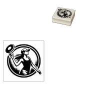 Vrouw Disc Golfer Rubberstempel (Gestempeld)